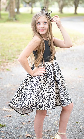 Girls So Glam Leopard Hi-Lo Dress<BR>4 to 6X<BR>Now in Stock