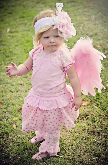 My Pink Angel Collection<br>Lace Top, Heart Skirt, Leggings & Headband Available