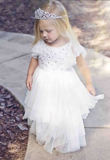 Opulent Crystal & Pearls Gown<br>6X to 8 Years ONLY