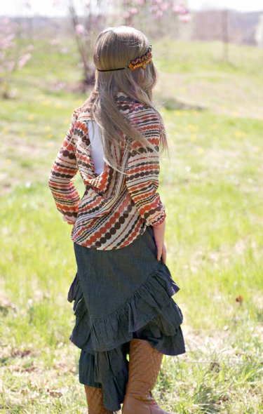 Girls Fall Cowl Back Top<br>2 to 8 Years