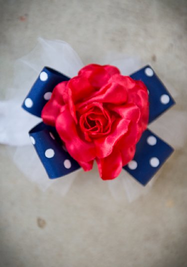 Red White & Blue Rose Headband