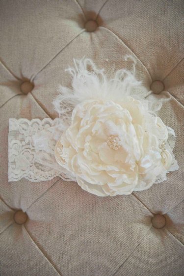 Couture Tattered Ivory Headband