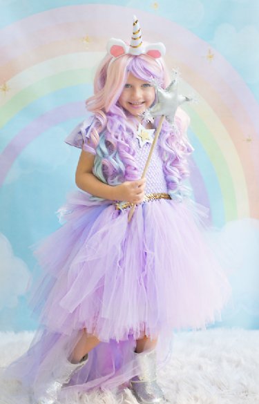 Girls Magical Purple Unicorn Tutu Dress Costume<BR>Now in Stock