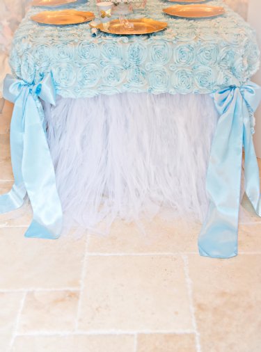 Cinderella Blue Rosette Tablecloth