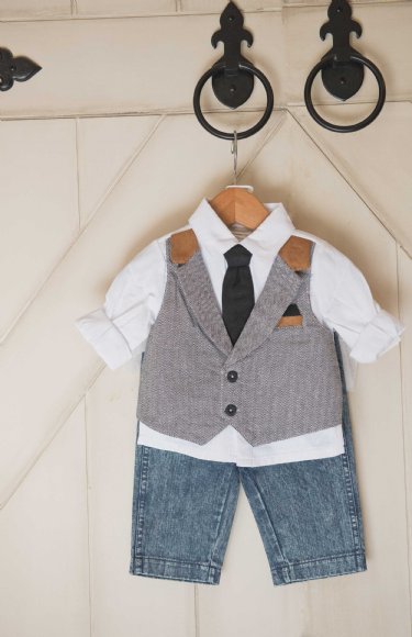 Little Gentlemen Country Vest & Jean Set<BR>6 Months ONLY<BR>Now in Stock
