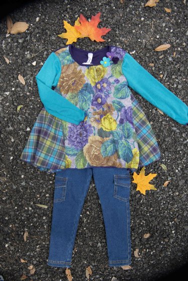 Girls School Prep Plaid and Flowers Tunic<BR>6 Years ONLY
