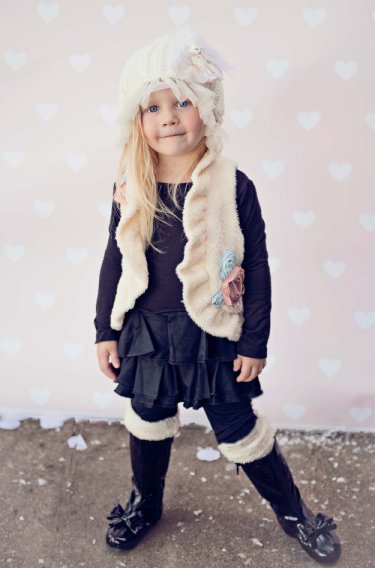 Shabby Chic Furry Vest<BR>Pair with Matching Boot Sock Legging!<BR>4T ONLY