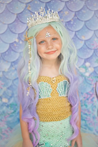 Enchanted Mermaid Wig Aqua Purple Preorder