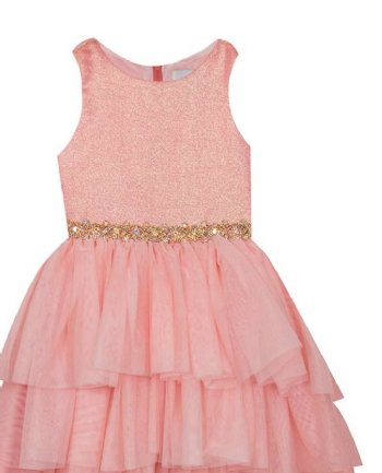 Girls Shimmering Peach Hi Low Dress <br>4 to 6X<br> Now In Stock!