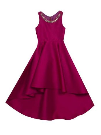 Tween Jeweled Neck Hi-Low Dress<BR>16 Years ONLY