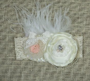 Vintage Wedding Silk & Pearls Headband<BR>Now in Stock