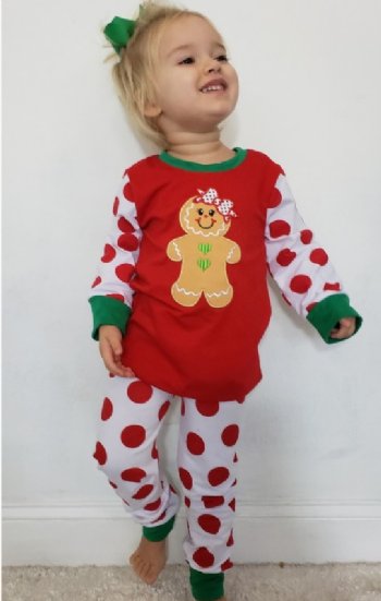 Girls Gingerbread Pajamas<br>2 & 4 Years ONLY