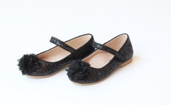 Black Glitter Mary Jane Shoes<BR>Size 5 to Youth 4<BR>Now in Stock