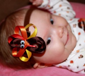 Lb Turkey Bow Hair Bow<BR>Now in Stock
