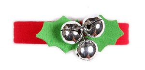 Susan Lanci Jingle Bells Ultra Suede Christmas Collar<BR>Now in Stock