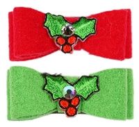 Holiday Holly Dog Hair Bow<BR>Now in Stock