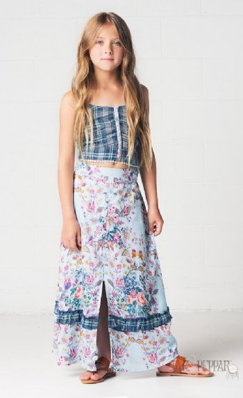 Jak & Peppar 2018 Indian Summer Emmaline Maxi Skirt<BR>4 to 16 Years<BR>Now in Stock