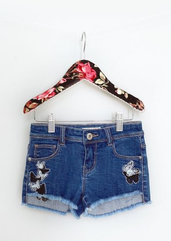 Mae Li Rose 2018 Butterfly Denim Shorts<BR>4 to 10 Years<BR>Now in Stock