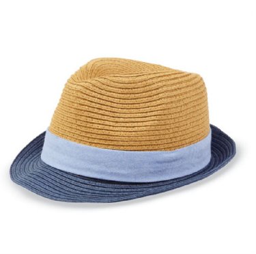 Bunny Blue Straw Fedora Hat<BR>Now in Stock