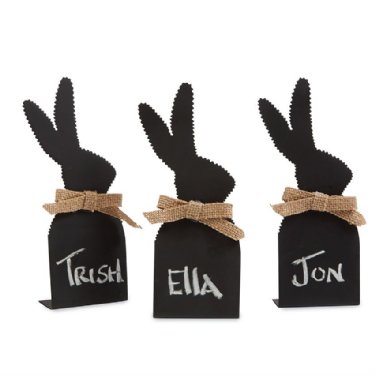 Burlap Bunny Chalk Board Place Markers<BR>Now in Stock