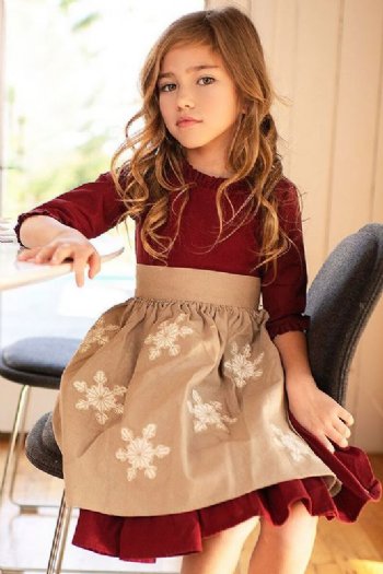 Mustard Pie Holiday 2019 Nora Apron Dress in Red In Stock