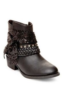 Girls Black Sequin Bow Boot<br>Now In Stock