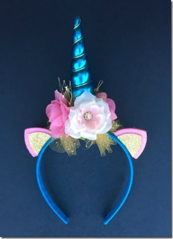 Pink & Blue Unicorn Headband<BR>Now in Stock