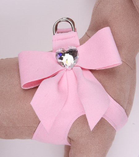 Susan Lanci Puppy Pink Tail Heart Step-In Harness<BR>Now in Stock