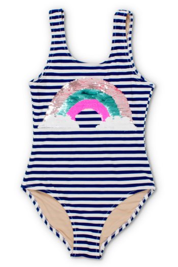 Shade Critters Reversible Sequin Rainbow Swimsuit<BR>4  Years ONLY