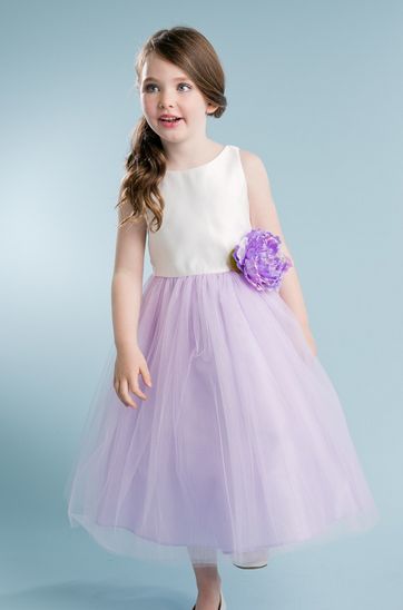 Girls Spring Lavender Flower Gown<br>2 to 12 Years<BR>Now in Stock