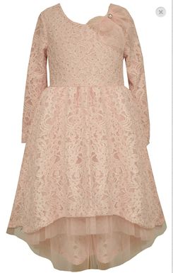 Pink Lace High Low Gown<br>2T to 6 Years<BR>Now in Stock