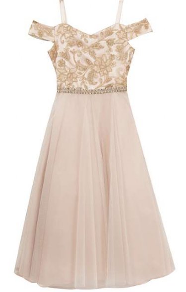 Tween Peach & Gold Ball Gown<BR>Now in Stock