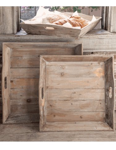 Reclaimed Wood Farmhouse Tray Set<br>As Seen on Fixer Upper!