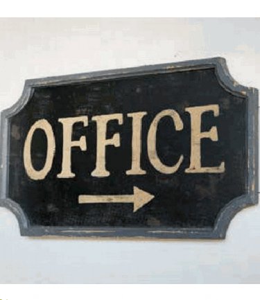 Rustic Metal Office Sign