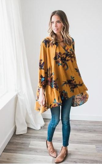 Women's Mustard Floral Shift Dress<BR>Now in Stock