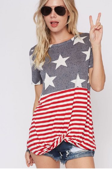 Women's Vintage Wash Stars & Stripes Top<BR>Now in Stock