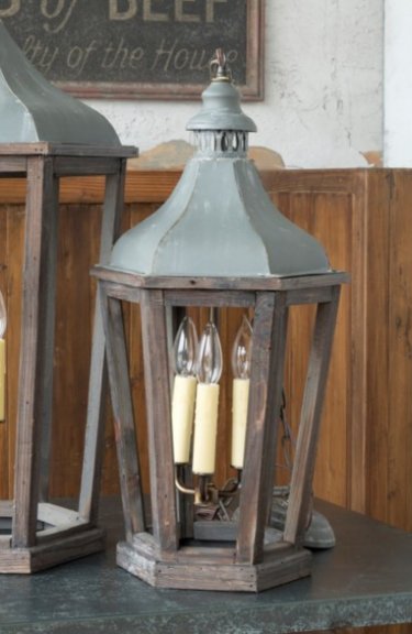 Medium French Farmhouse Lantern Pendant Light