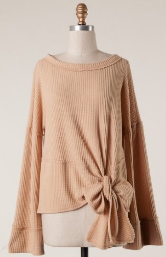 Women's It's Only Natural Waffle Tie Top<BR>Now in Stock