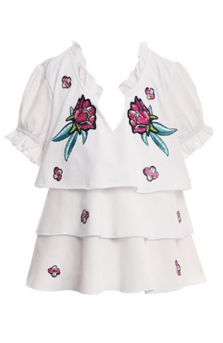 Girls Peasant Patch Top<br>6 to 14 Years<BR>Now in Stock