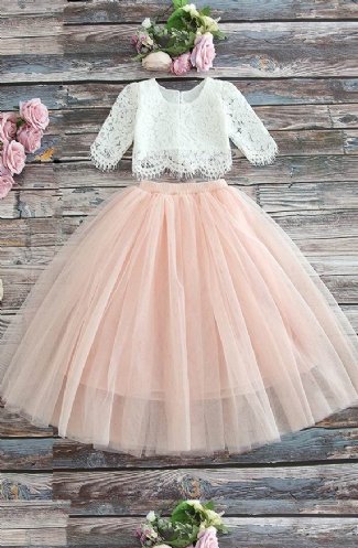 Girls Vintage Closet Lace Top & Blush Skirt Set Preorder<br>2 to 10 Years