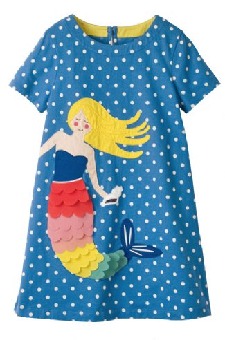Girls Summer Mermaid Applique Dress Preorder<br>Sizes 3 and 10 ONLY! 