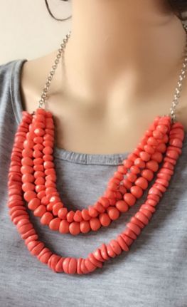 Coral Layered Necklace Preorder