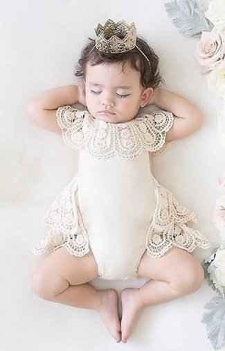 Infant Gold Crochet Crown Preorder