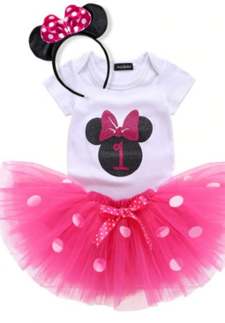 Minnie Mouse 1st Birthday Set<br>Available Pink or Red