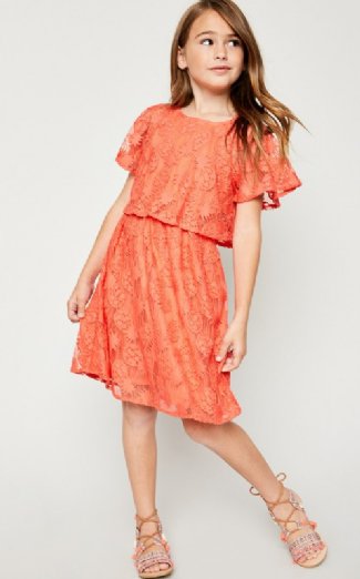 Tween Pineapple Lace Flutter Dress<br>10 Years ONLY