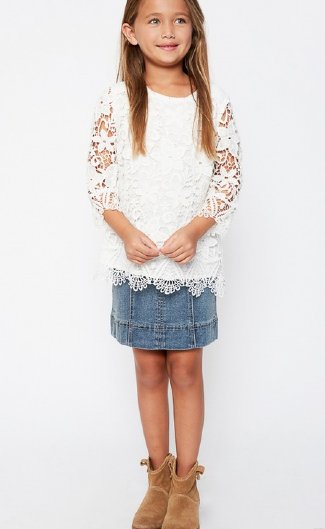 Tween Crochet Lace Lined Top Now in Stock<br>7 to 14 Years