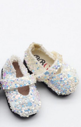 Blythe Doll White Glitter Mary Jane Shoe