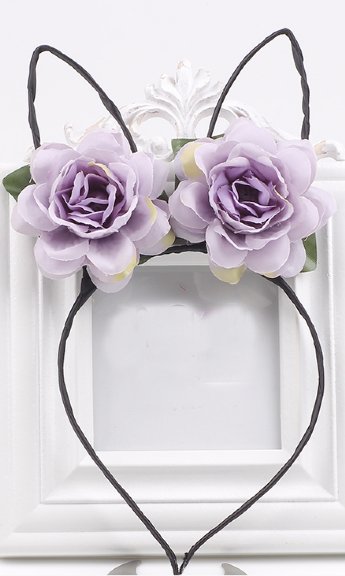 Lilac Floral Bunny Ears Headband Preorders