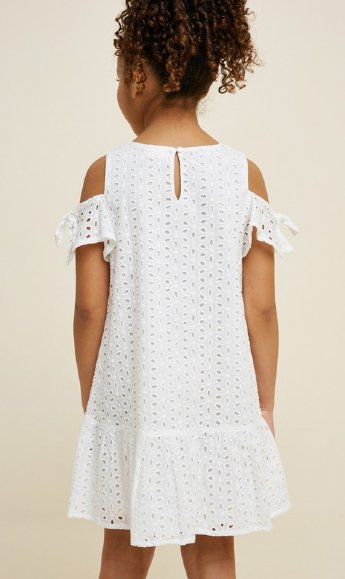 Tween Eyelet Cold-Shoulder Swing Dress<br>Now In Stock<br>7 to 14 Years