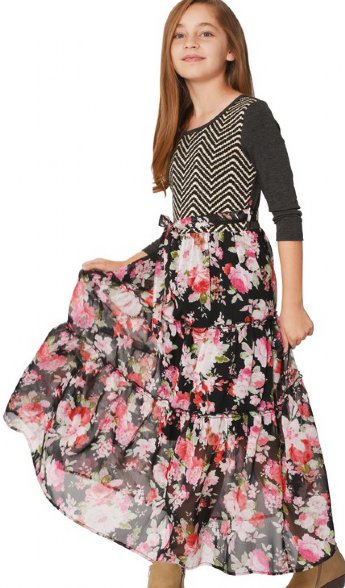 Tween Mix it Up Floral Maxi Dress Preorder<br>7 to 16 Years